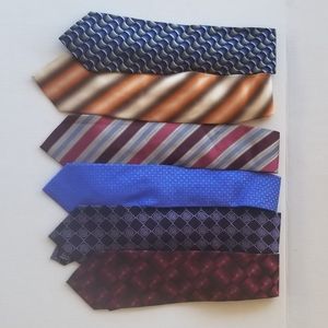 Bundle Set of 6 Mens ties DKNY,  platinum design, siena..